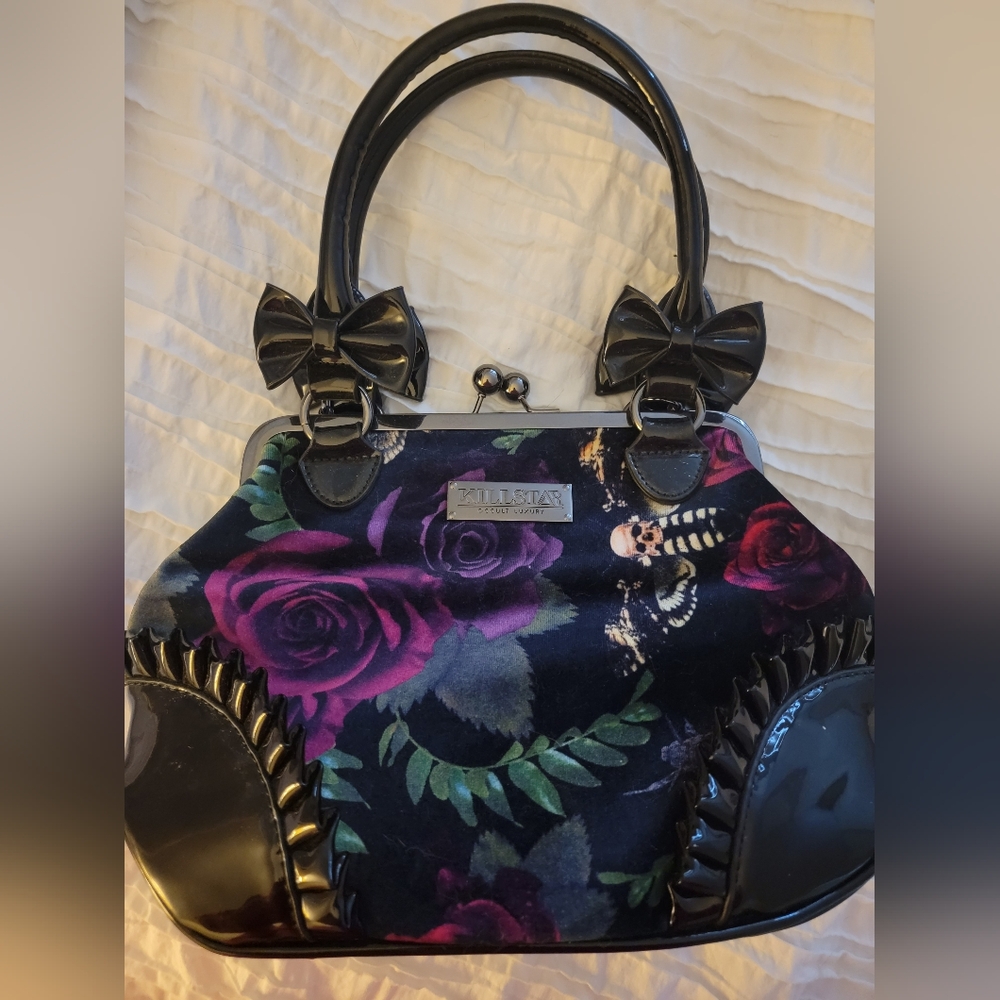 Killstar Death Moth Rose Velvet Purse